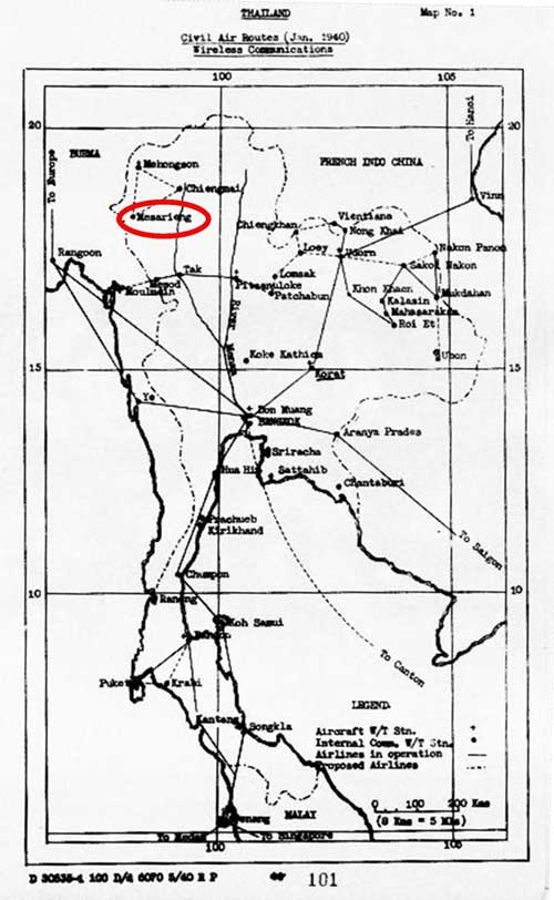 1940 Thai Airmail Routes