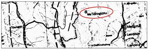 September 1944 map showing Mae Hong Son