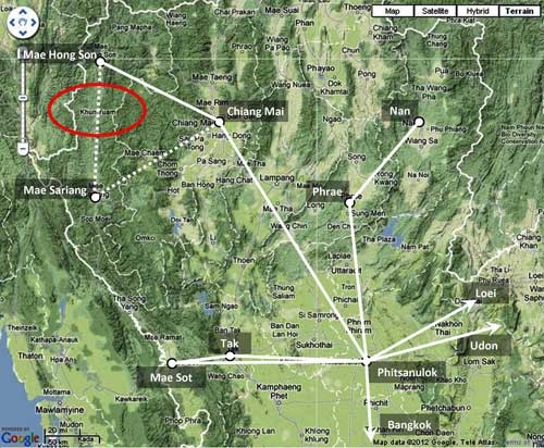 1941 Thai air routes