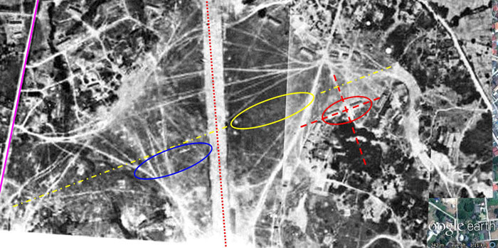 Old runway on aerial photo