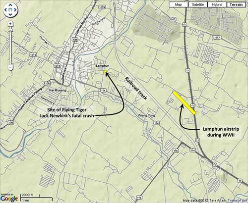 Lamphun old airstrip location