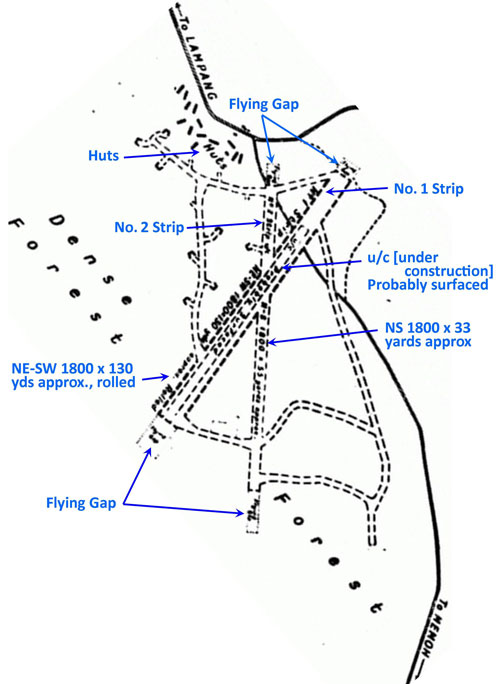 USAF sketch marked up 1945